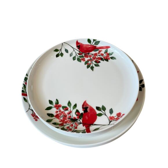 MIKASA Cardinal Leaves Porcelain Dinner Plates 11in Set of 4 NEW - Picture 15 of 15